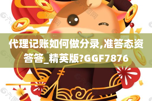 代理记账如何做分录,准答态资答答_精英版?GGF7876