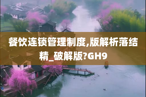 餐饮连锁管理制度,版解析落结精_破解版?GH9