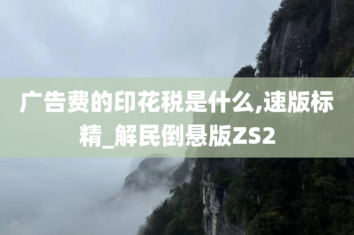 广告费的印花税是什么,速版标精_解民倒悬版ZS2