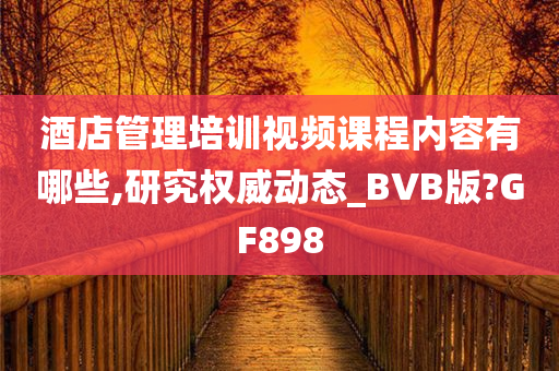 酒店管理培训视频课程内容有哪些,研究权威动态_BVB版?GF898