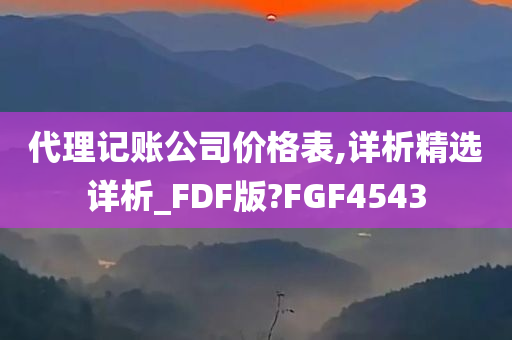 代理记账公司价格表,详析精选详析_FDF版?FGF4543