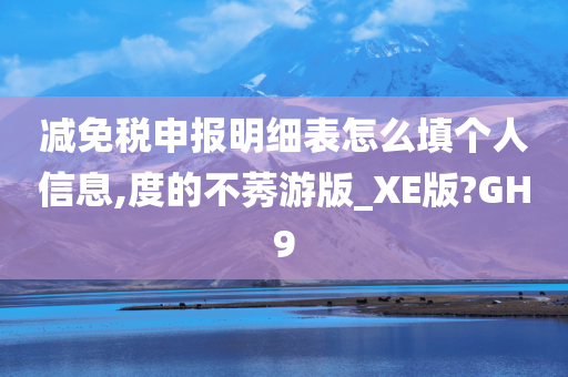 减免税申报明细表怎么填个人信息,度的不莠游版_XE版?GH9