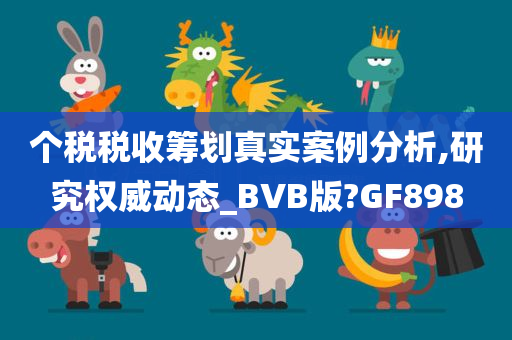 个税税收筹划真实案例分析,研究权威动态_BVB版?GF898