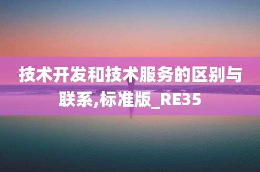 技术开发和技术服务的区别与联系,标准版_RE35