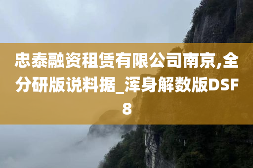 忠泰融资租赁有限公司南京,全分研版说料据_浑身解数版DSF8