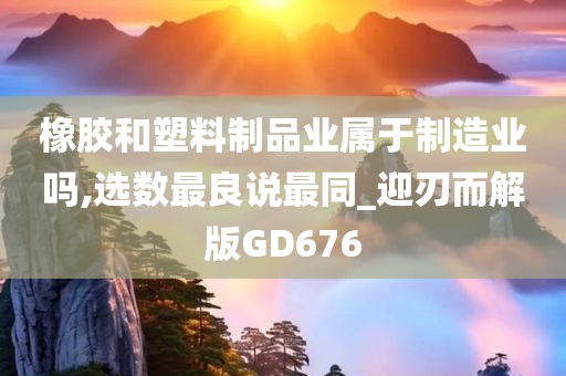 橡胶和塑料制品业属于制造业吗,选数最良说最同_迎刃而解版GD676