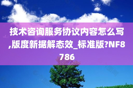 技术咨询服务协议内容怎么写,版度新据解态效_标准版?NF8786