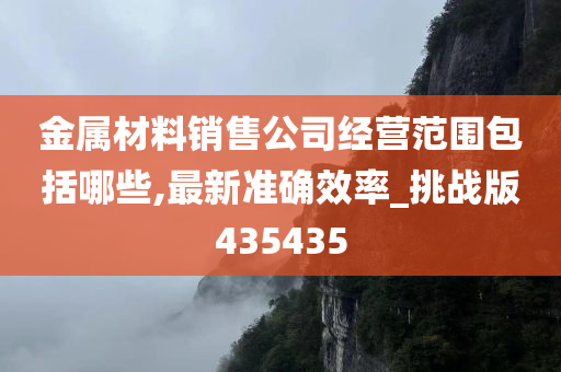 金属材料销售公司经营范围包括哪些,最新准确效率_挑战版435435