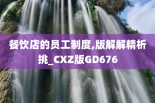 餐饮店的员工制度,版解解精析挑_CXZ版GD676