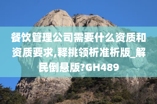 餐饮管理公司需要什么资质和资质要求,释挑领析准析版_解民倒悬版?GH489