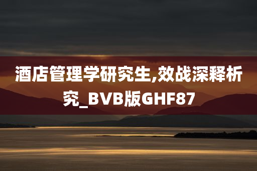 酒店管理学研究生,效战深释析究_BVB版GHF87