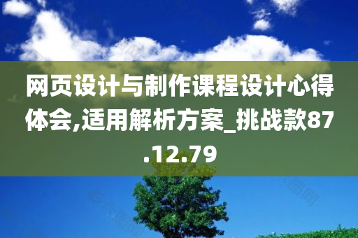 网页设计与制作课程设计心得体会,适用解析方案_挑战款87.12.79