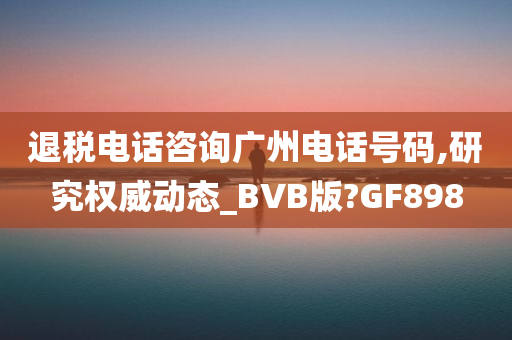 退税电话咨询广州电话号码,研究权威动态_BVB版?GF898