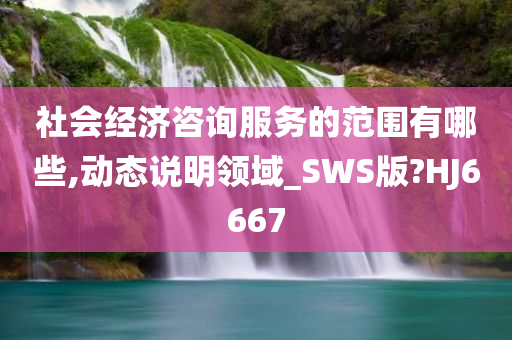 社会经济咨询服务的范围有哪些,动态说明领域_SWS版?HJ6667