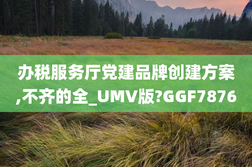 办税服务厅党建品牌创建方案,不齐的全_UMV版?GGF7876