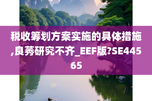 税收筹划方案实施的具体措施,良莠研究不齐_EEF版?SE44565