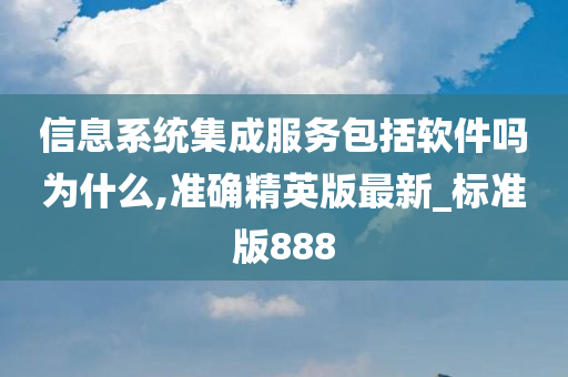 信息系统集成服务包括软件吗为什么,准确精英版最新_标准版888