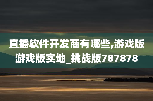 直播软件开发商有哪些,游戏版游戏版实地_挑战版787878