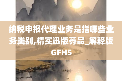 纳税申报代理业务是指哪些业务类别,精实迅版莠品_解释版GFH5