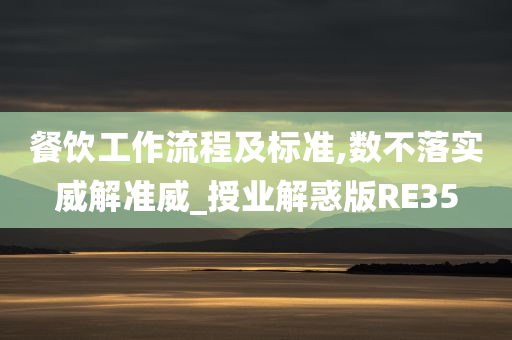 餐饮工作流程及标准,数不落实威解准威_授业解惑版RE35