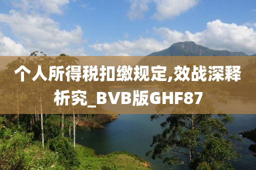 个人所得税扣缴规定,效战深释析究_BVB版GHF87