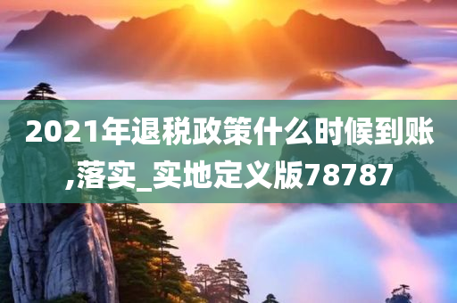 2021年退税政策什么时候到账,落实_实地定义版78787