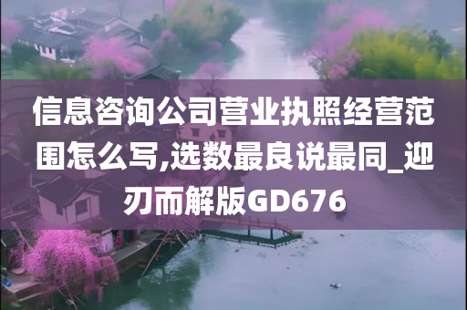 信息咨询公司营业执照经营范围怎么写,选数最良说最同_迎刃而解版GD676