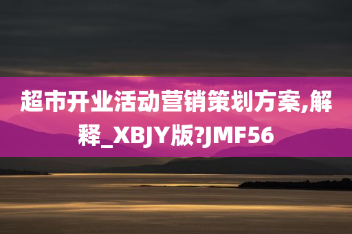 超市开业活动营销策划方案,解释_XBJY版?JMF56