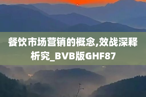 餐饮市场营销的概念,效战深释析究_BVB版GHF87