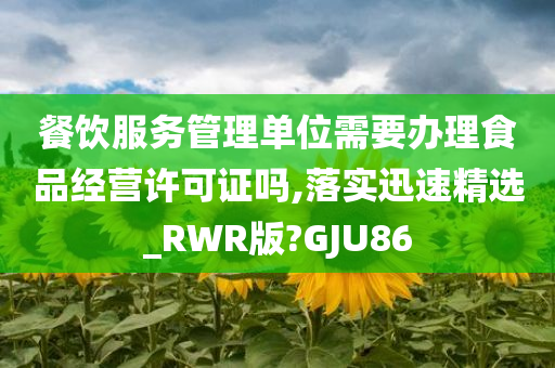 餐饮服务管理单位需要办理食品经营许可证吗,落实迅速精选_RWR版?GJU86