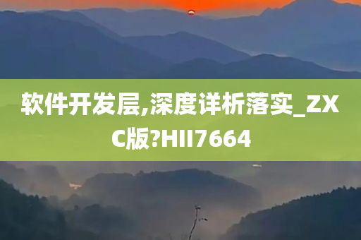 软件开发层,深度详析落实_ZXC版?HII7664