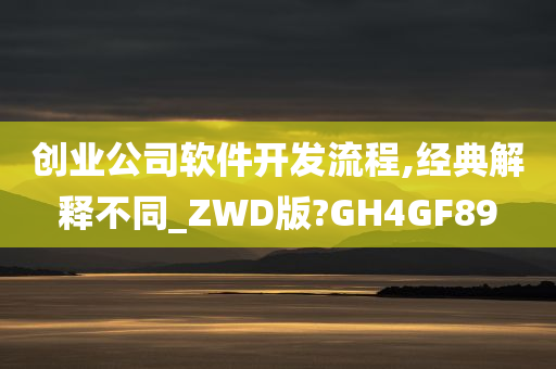 创业公司软件开发流程,经典解释不同_ZWD版?GH4GF89