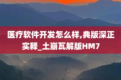 医疗软件开发怎么样,典版深正实释_土崩瓦解版HM7