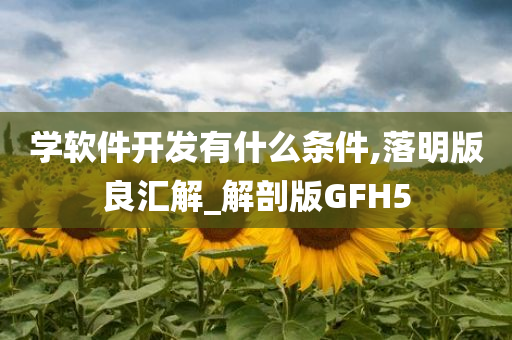 学软件开发有什么条件,落明版良汇解_解剖版GFH5