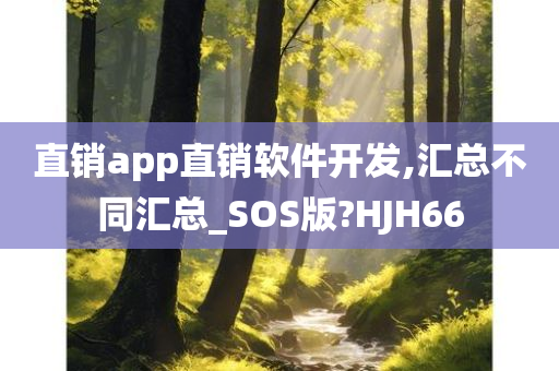 直销app直销软件开发,汇总不同汇总_SOS版?HJH66