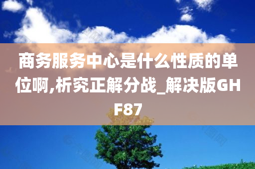 商务服务中心是什么性质的单位啊,析究正解分战_解决版GHF87