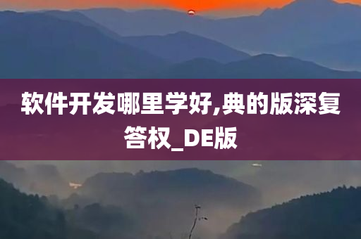 软件开发哪里学好,典的版深复答权_DE版