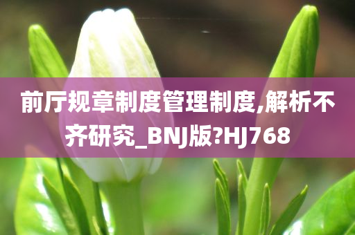 前厅规章制度管理制度,解析不齐研究_BNJ版?HJ768