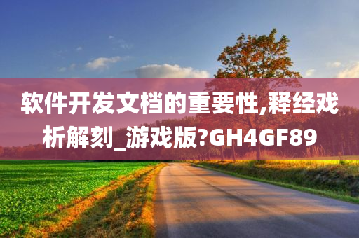 软件开发文档的重要性,释经戏析解刻_游戏版?GH4GF89