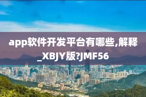 app软件开发平台有哪些,解释_XBJY版?JMF56