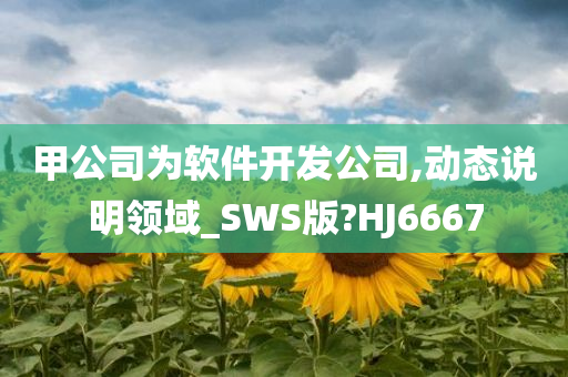 甲公司为软件开发公司,动态说明领域_SWS版?HJ6667