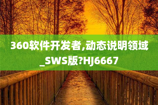 360软件开发者,动态说明领域_SWS版?HJ6667