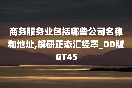 商务服务业包括哪些公司名称和地址,解研正态汇经率_DD版GT45