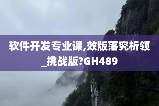 软件开发专业课,效版落究析领_挑战版?GH489