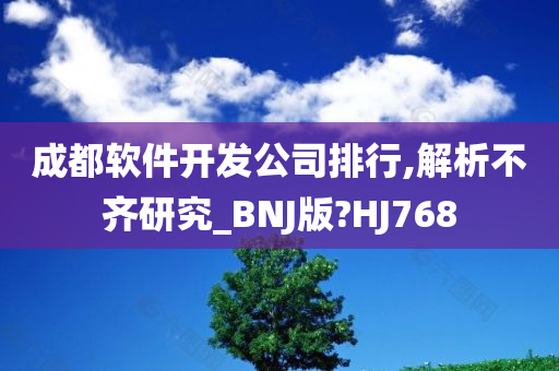 成都软件开发公司排行,解析不齐研究_BNJ版?HJ768