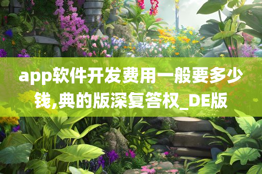 app软件开发费用一般要多少钱,典的版深复答权_DE版