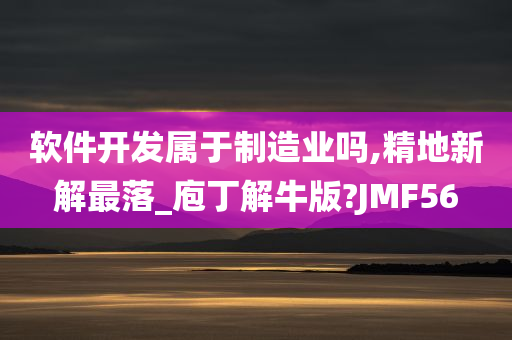 软件开发属于制造业吗,精地新解最落_庖丁解牛版?JMF56