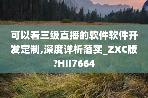 可以看三级直播的软件软件开发定制,深度详析落实_ZXC版?HII7664