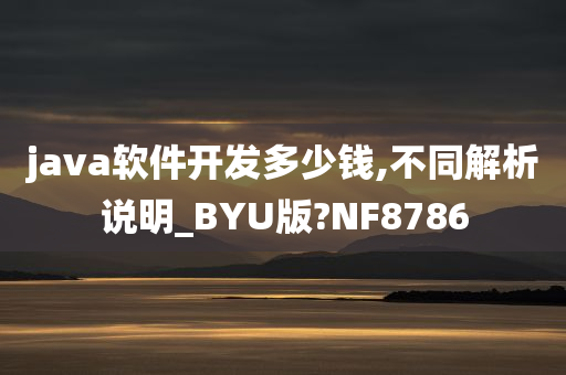 java软件开发多少钱,不同解析说明_BYU版?NF8786