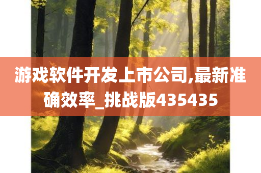 游戏软件开发上市公司,最新准确效率_挑战版435435